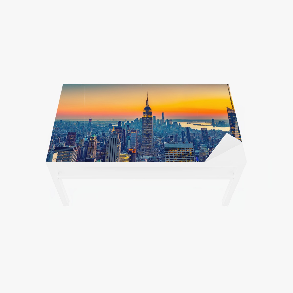 Adesivo per tavolo e scrivania tramonto su New York • Wallissimo®