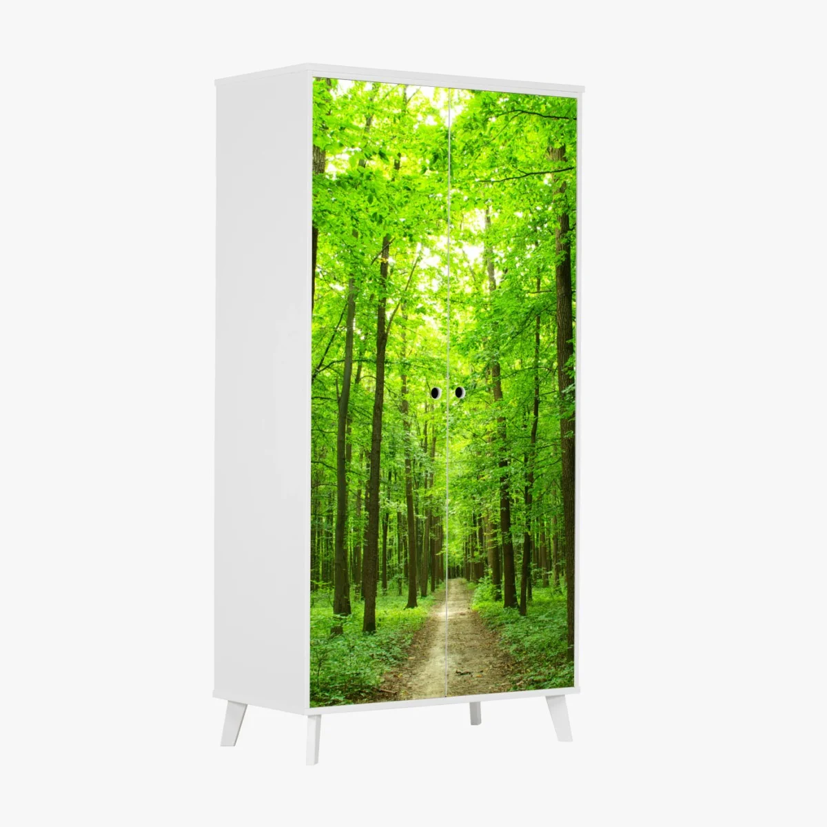 Adesivo per armadio sentiero segreto nella foresta verde • Wallissimo® Adesivo per armadio sentiero segreto nella foresta verde • Wallissimo®