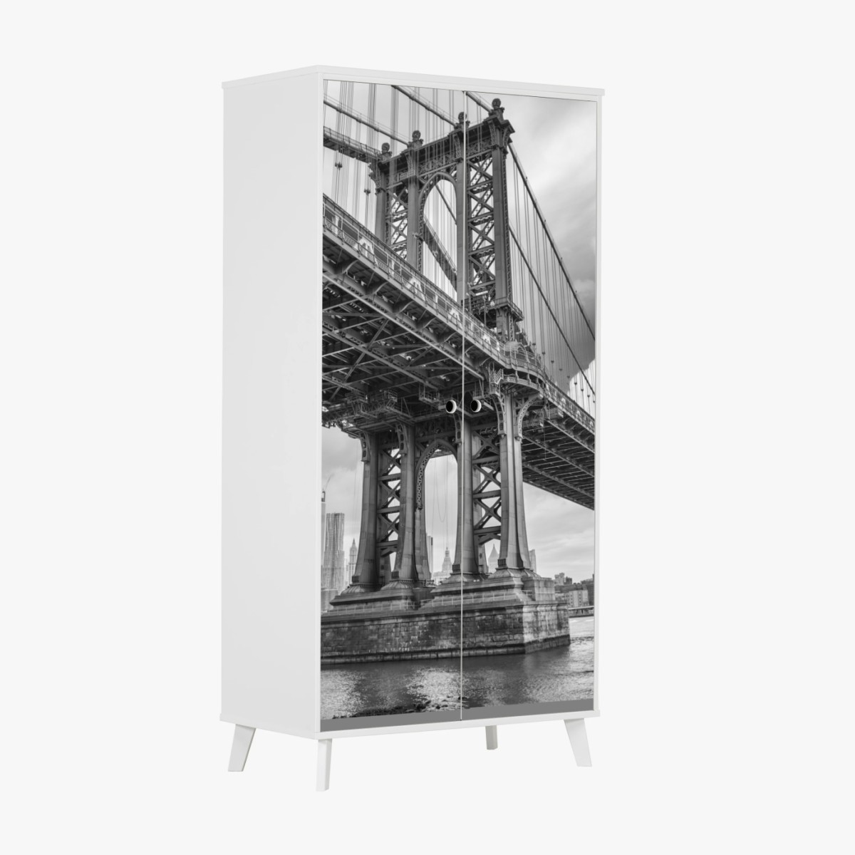 Adesivo per armadio prospettiva urbana sul Manhattan Bridge • Wallissimo®