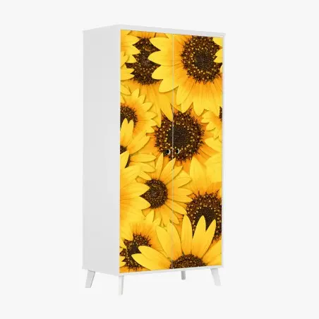 Adesivo per armadio esplosione di girasoli • Wallissimo®