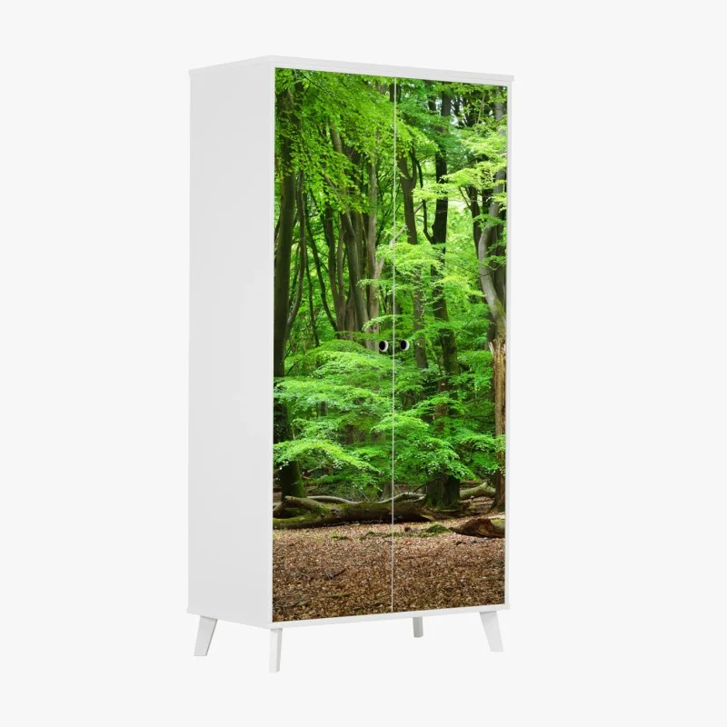Adesivo per armadio bosco verde incantato