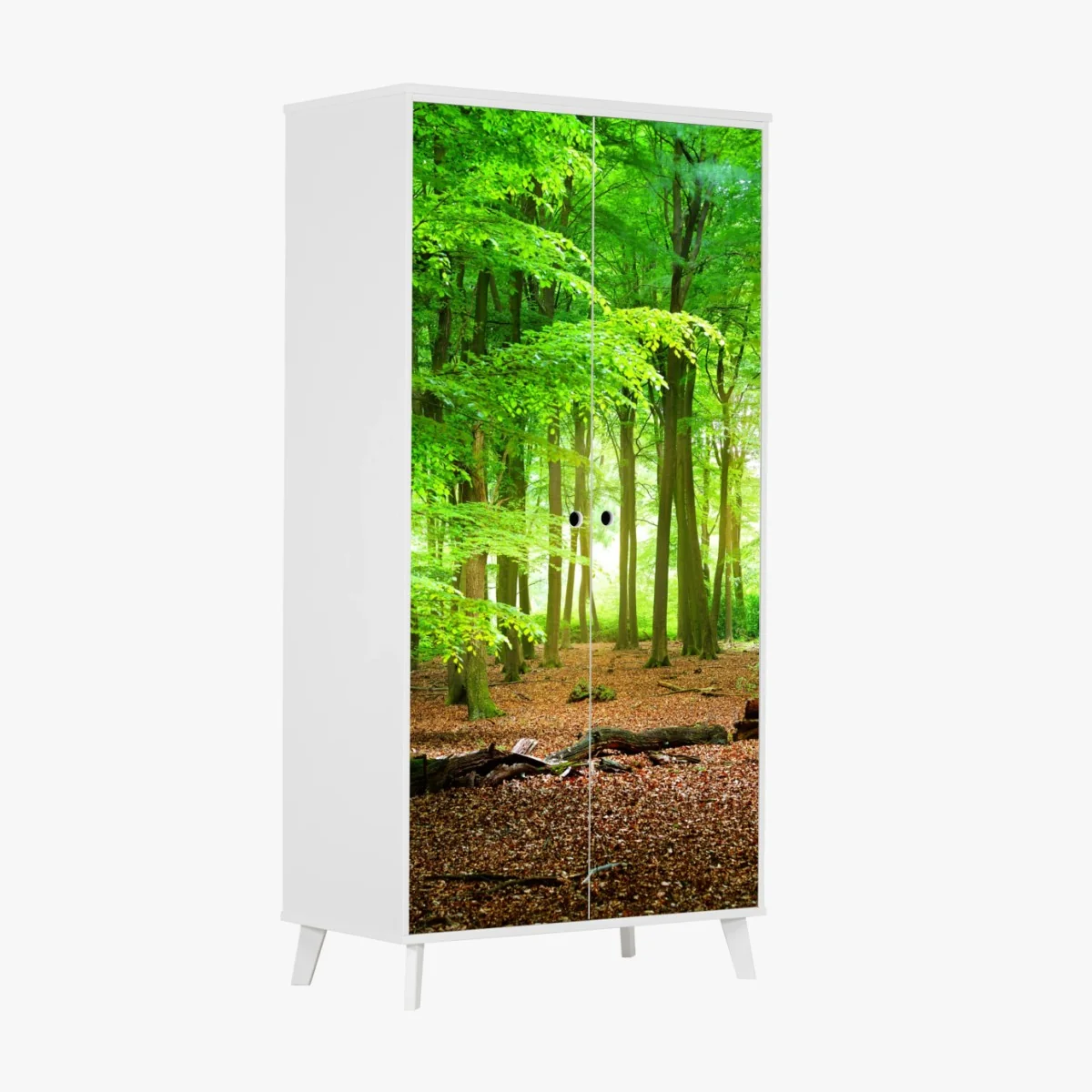 Adesivo per armadio serenità nel bosco verde • Wallissimo® Adesivo per armadio serenità nel bosco verde • Wallissimo®