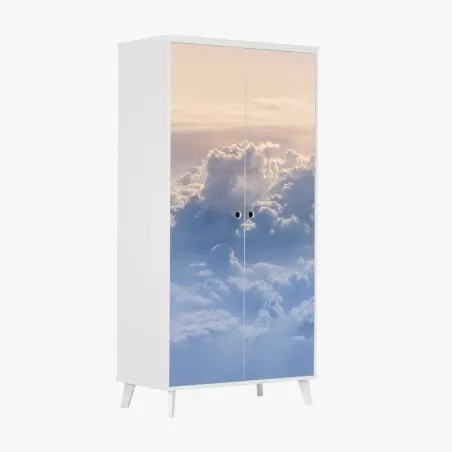 Adesivo per armadio cielo di nuvole visto dall'aereo • Wallissimo®