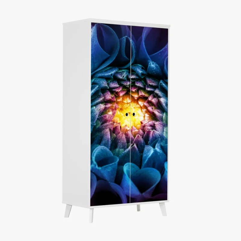 Adesivo per armadio crisantemo arcobaleno in macro