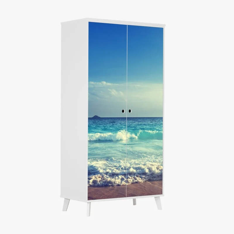 Adesivo per armadio tramonto tropicale alle Seychelles