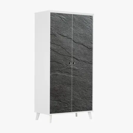 Adesivo per armadio texture ardesia scura elegante per pareti • Wallissimo®