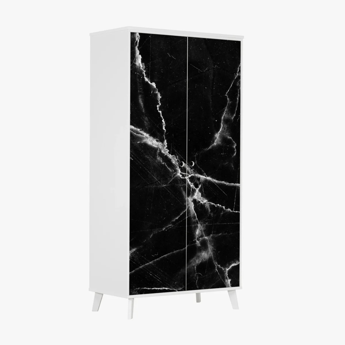 Adesivo per armadio marmo nero venato sofisticato • Wallissimo® Adesivo per armadio marmo nero venato sofisticato • Wallissimo®