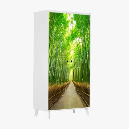 Adesivo per armadio viale di bambù ad Arashiyama, Kyoto • Wallissimo®