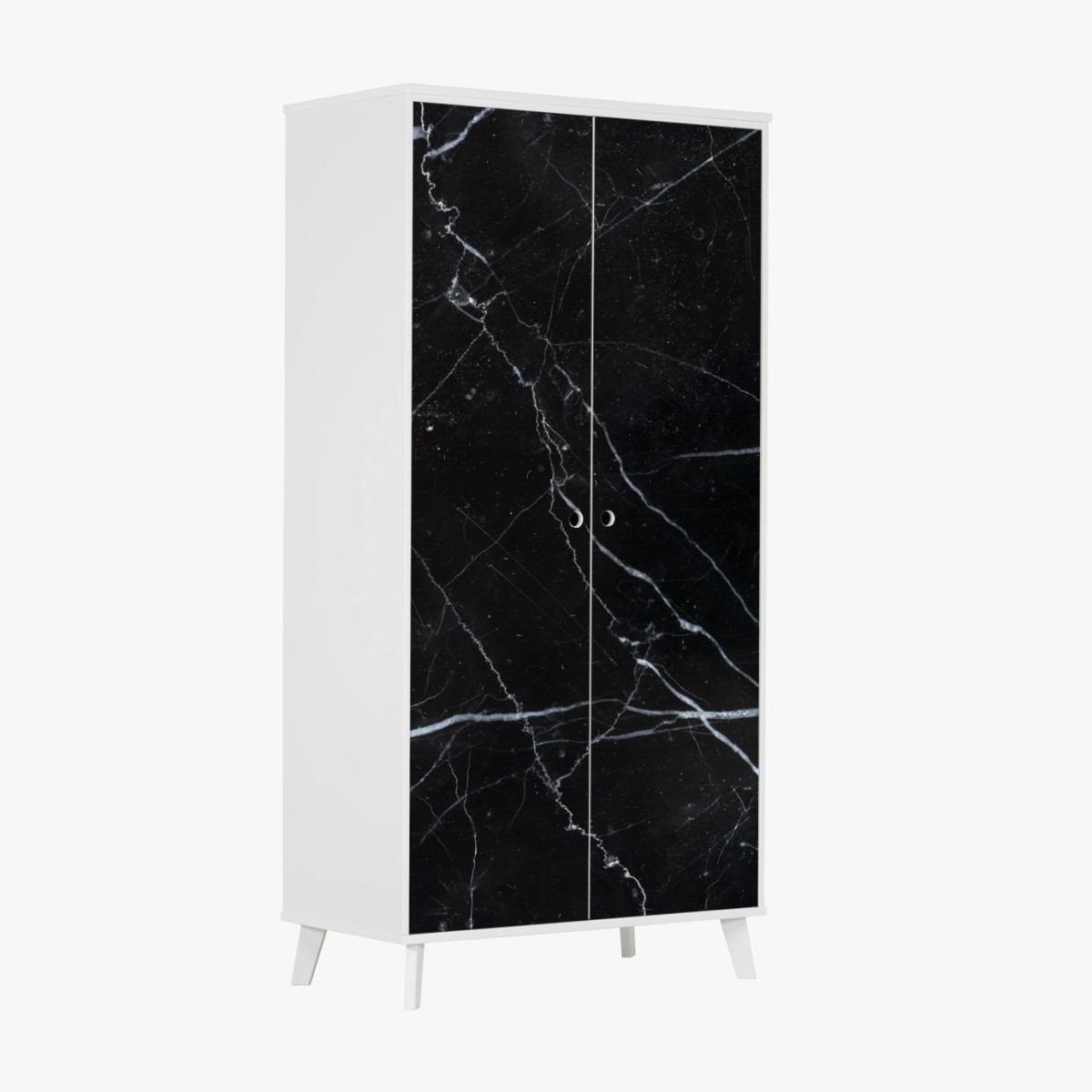 Adesivo per armadio marmo nero venato per pareti di design • Wallissimo®