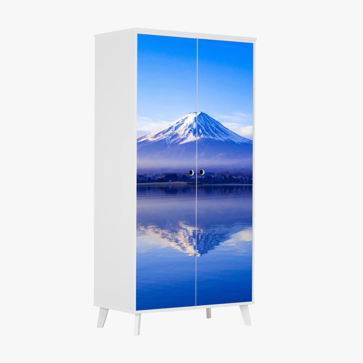 Adesivo per armadio serenità del Monte Fuji all'alba • Wallissimo®
