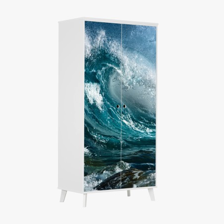 Adesivo per armadio energia dell'oceano in movimento • Wallissimo®
