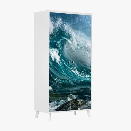 Adesivo per armadio energia dell'oceano in movimento • Wallissimo®