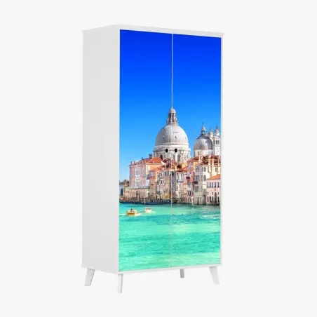 Adesivo per armadio vista sul Canal Grande e Basilica di Santa Maria della Salute, Venezia • Wallissimo®