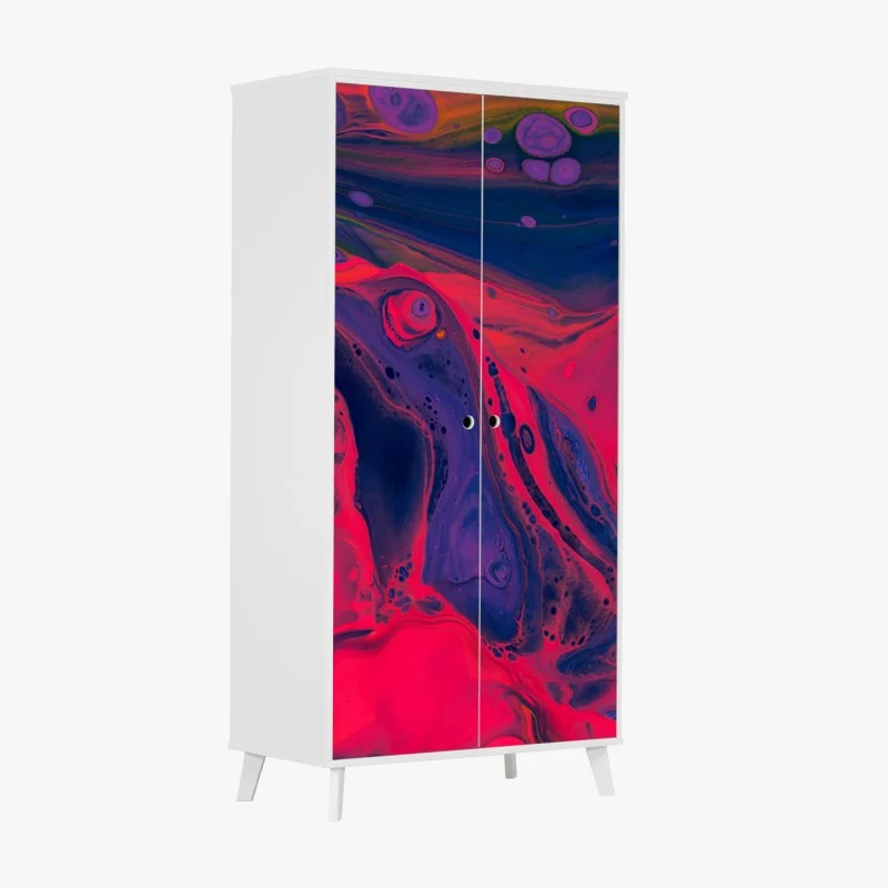 Adesivo per armadio effetto marmorizzato magenta e viola