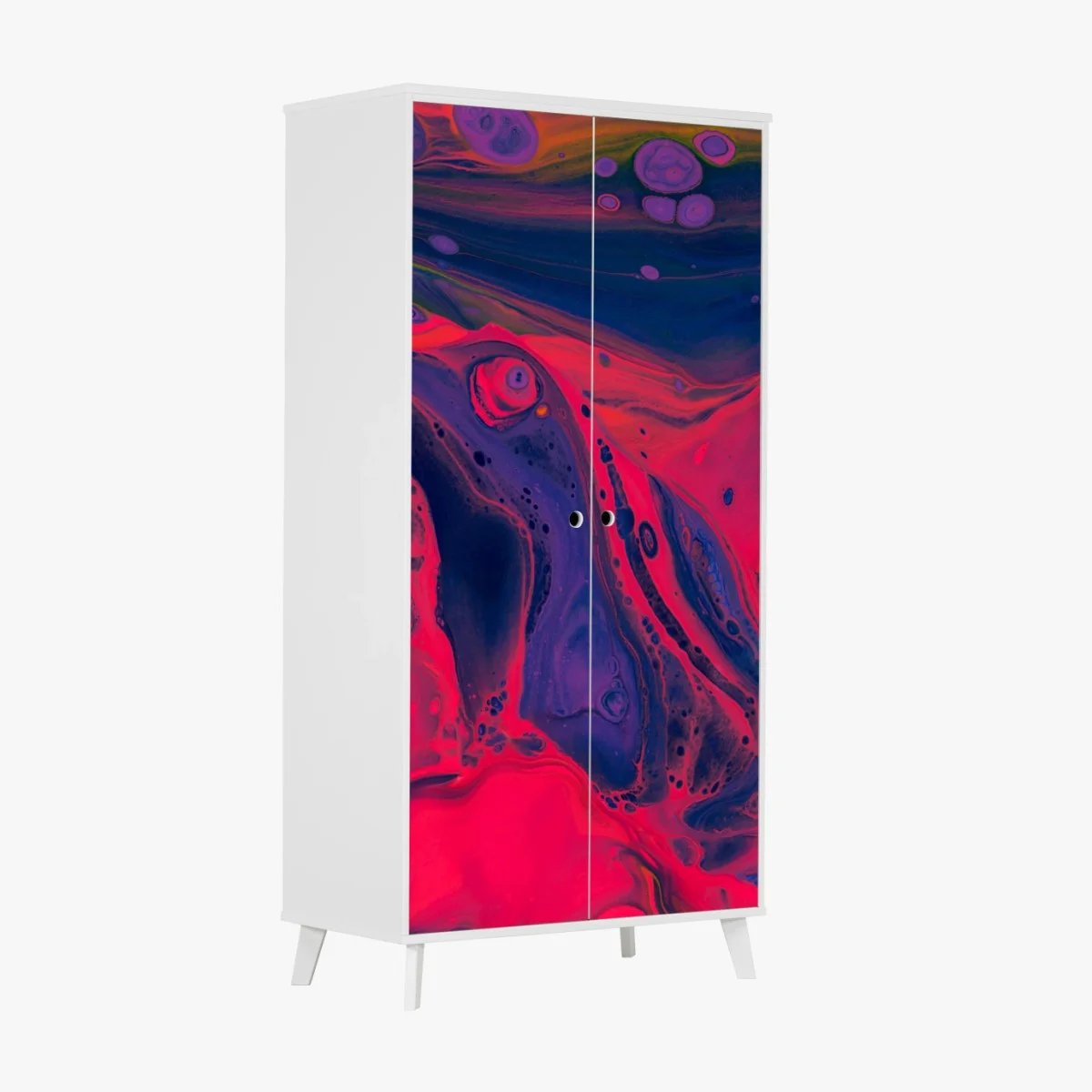 Adesivo per armadio effetto marmorizzato magenta e viola • Wallissimo® Adesivo per armadio effetto marmorizzato magenta e viola • Wallissimo®