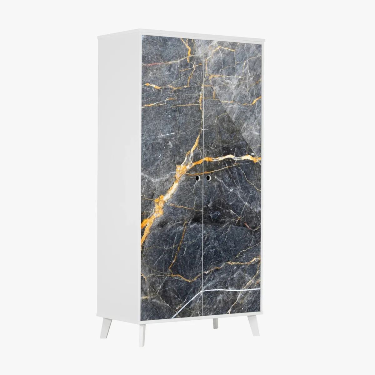 Adesivo per armadio marmo grigio con venature dorate • Wallissimo® Adesivo per armadio marmo grigio con venature dorate • Wallissimo®