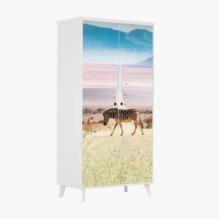 Adesivo per armadio zebra che attraversa la strada infinita • Wallissimo®