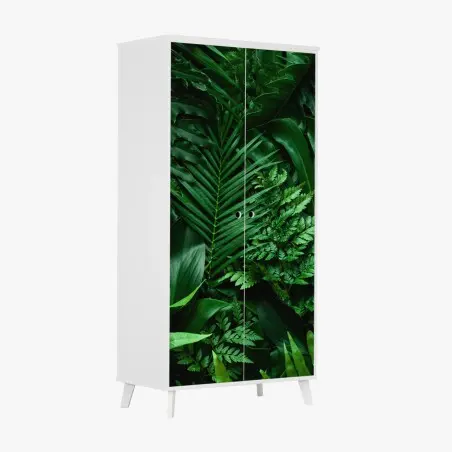 Adesivo per armadio mosaico di foglie tropicali • Wallissimo®