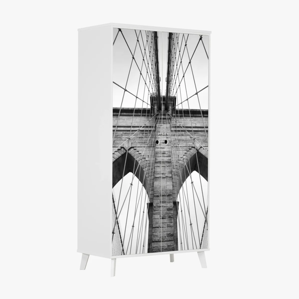 Adesivo per armadio archi e cavi del ponte di Brooklyn • Wallissimo® Adesivo per armadio archi e cavi del ponte di Brooklyn • Wallissimo®