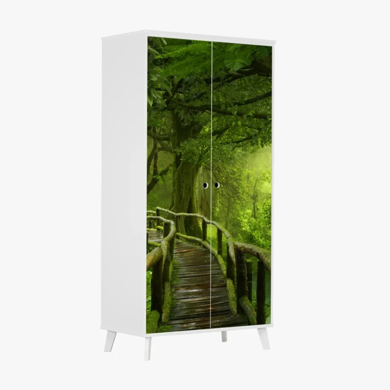 Adesivo per armadio sentiero incantato nella giungla