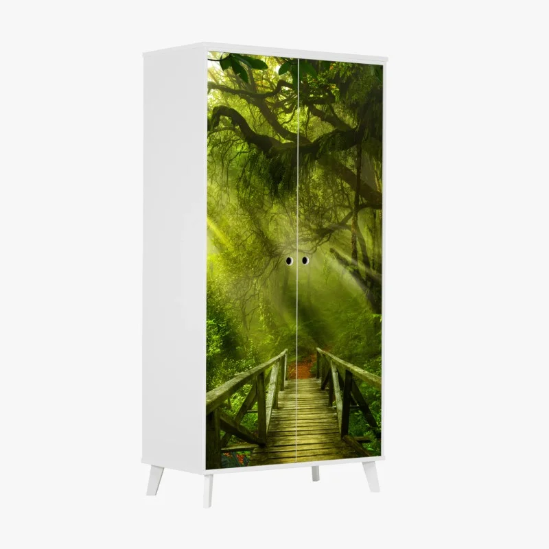Adesivo per armadio passerella nella foresta incantata