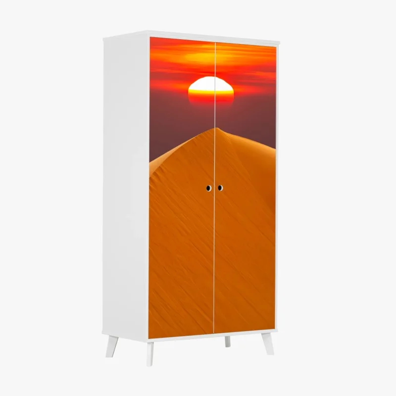Adesivo per armadio dune dorate al tramonto