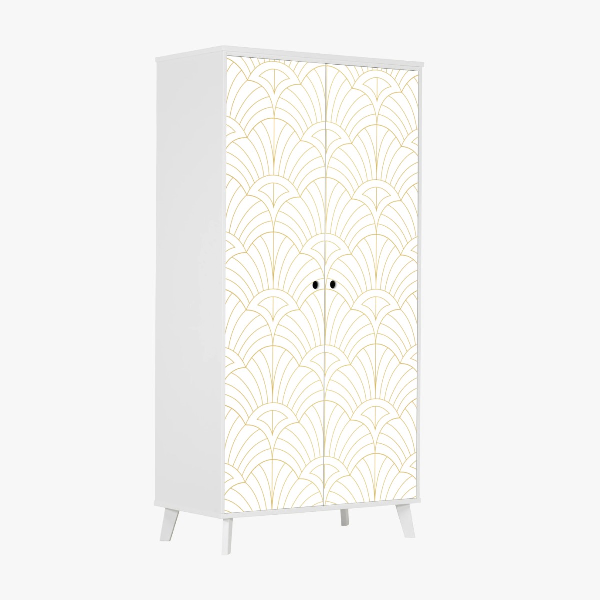 Adesivo per armadio motivo art déco dorato elegante • Wallissimo®
