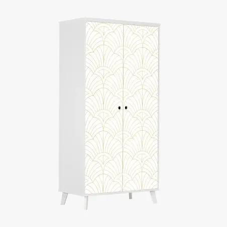 Adesivo per armadio motivo art déco dorato elegante • Wallissimo®