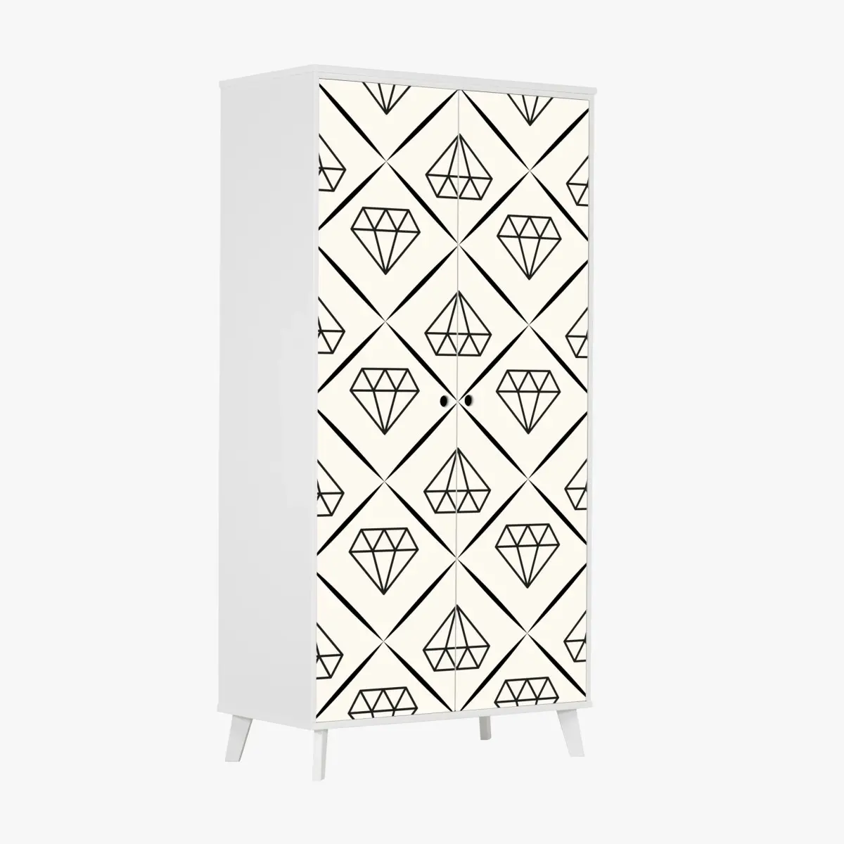 Adesivo per armadio motivo geometrico a diamanti minimalista • Wallissimo®
