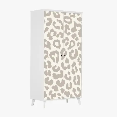 Adesivo per armadio motivo animalier maculato color sabbia • Wallissimo®