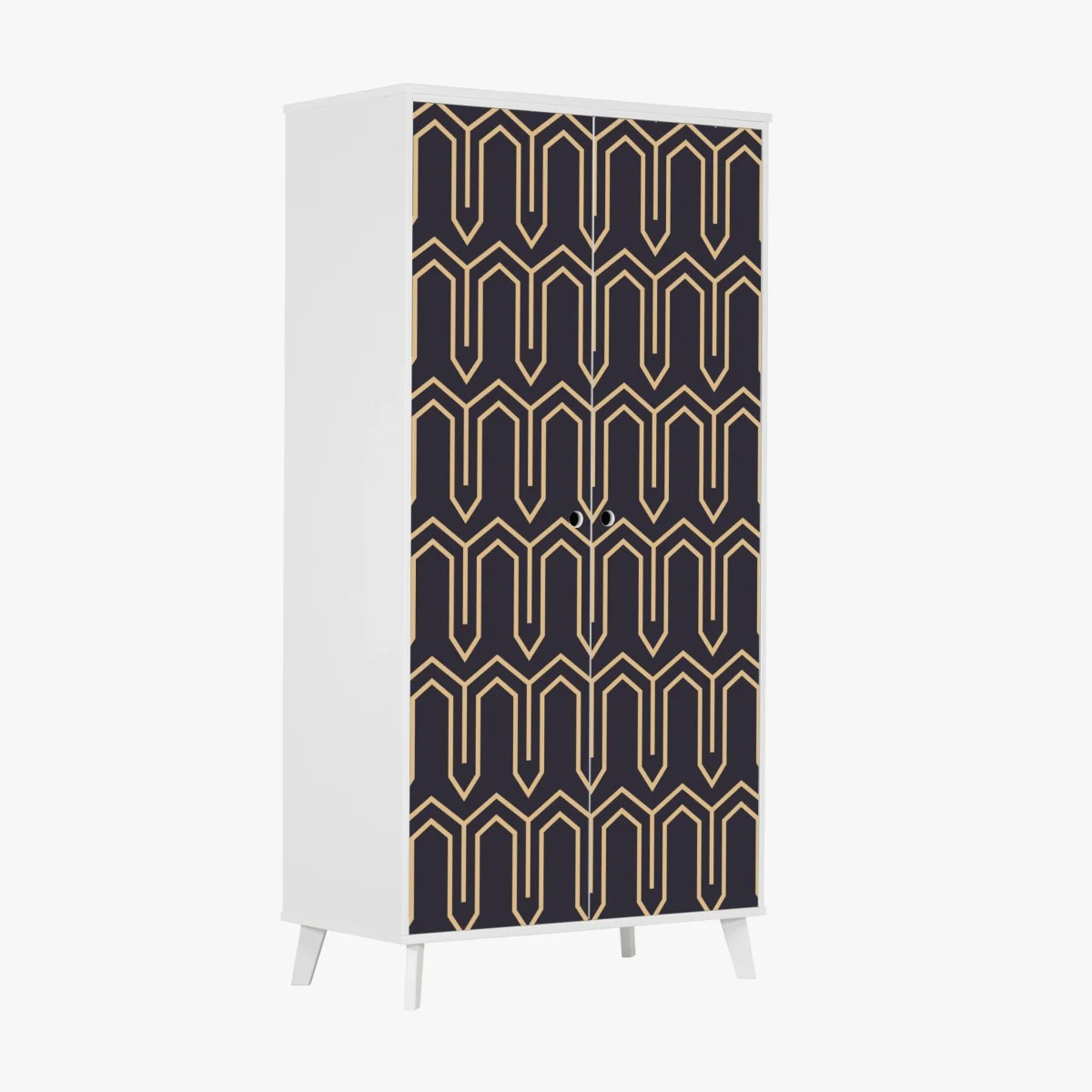 Adesivo per armadio motivo geometrico art deco in oro su sfondo scuro • Wallissimo® Adesivo per armadio motivo geometrico art deco in oro su sfondo scuro • Wallissimo®