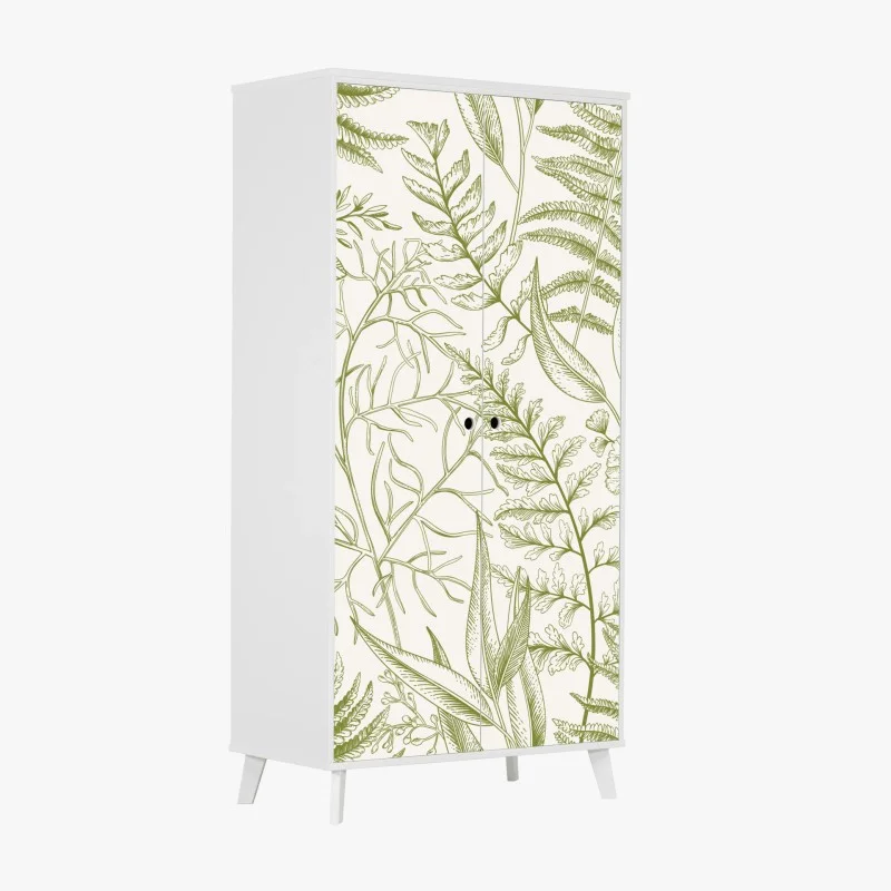 Adesivo per armadio motivo botanico verde elegante