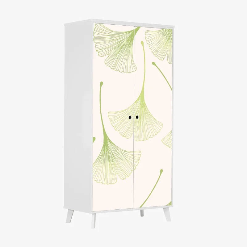 Adesivo per armadio motivo di foglie di ginkgo in stile minimal