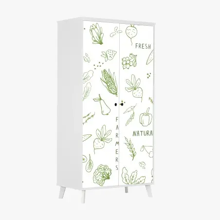 Adesivo per armadio motivo naturale di frutta e verdura • Wallissimo®