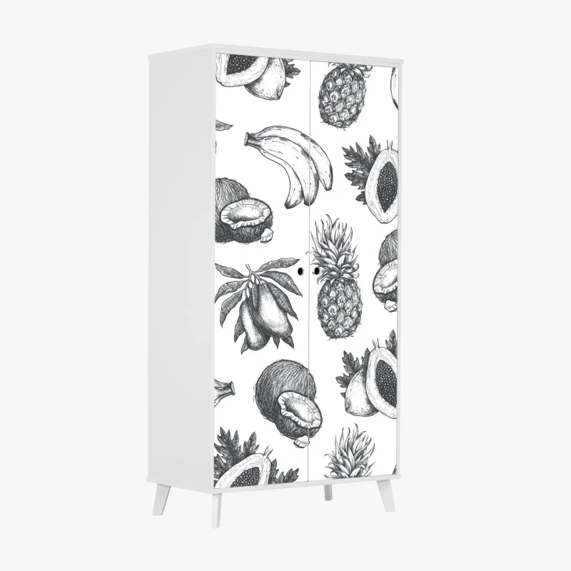 Adesivo per armadio motivo tropicale disegnato a mano