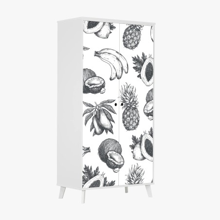 Adesivo per armadio motivo tropicale disegnato a mano • Wallissimo®