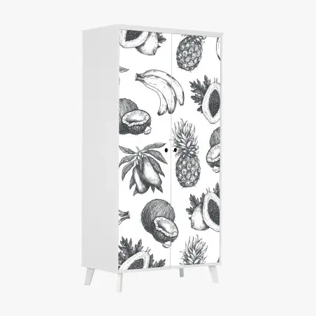 Adesivo per armadio motivo tropicale disegnato a mano • Wallissimo®
