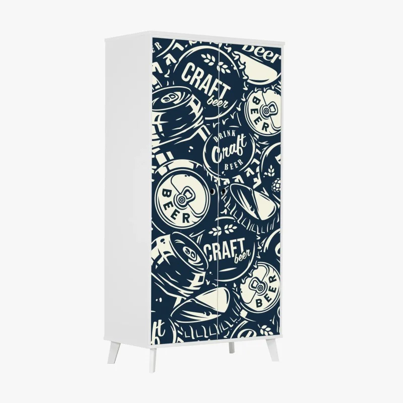 Adesivo per armadio motivo birra artigianale retrò