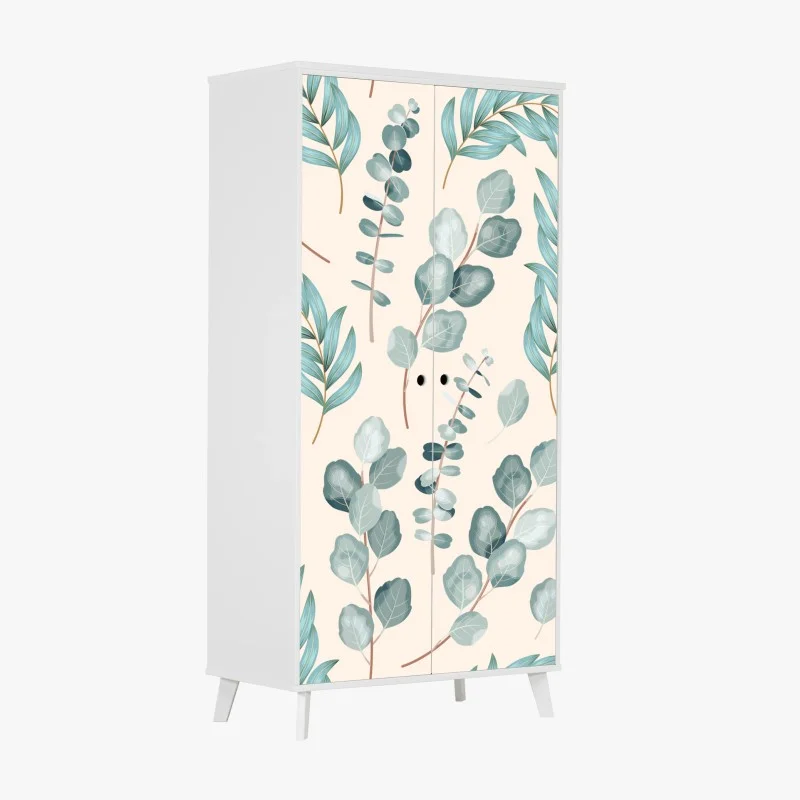 Adesivo per armadio motivo botanico di eucalipto verde salvia