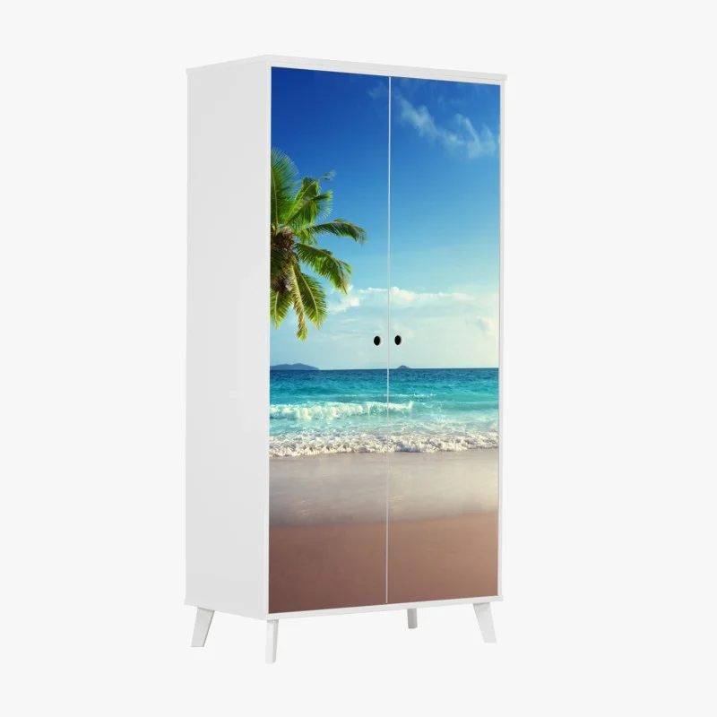 Adesivo per armadio tramonto tropicale ai Caraibi