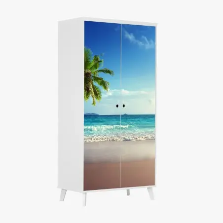 Adesivo per armadio tramonto tropicale ai Caraibi • Wallissimo®