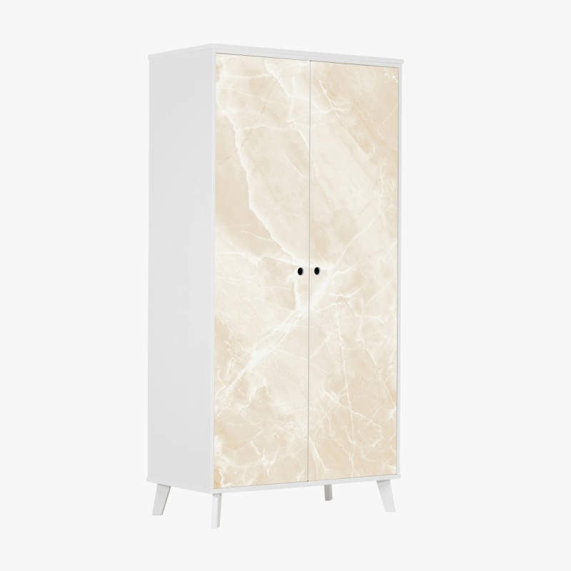 Adesivo per armadio marmo beige venato elegante