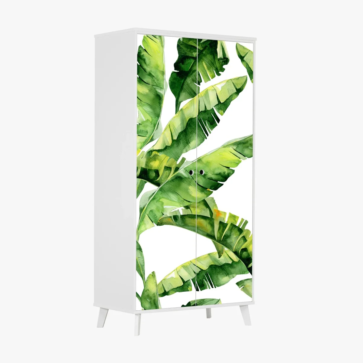 Adesivo per armadio fogliame tropicale ad acquerello • Wallissimo® Adesivo per armadio fogliame tropicale ad acquerello • Wallissimo®