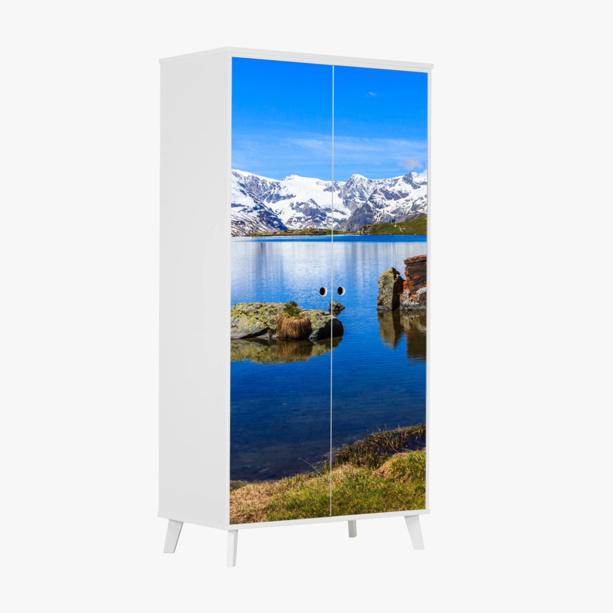Adesivo per armadio riflessi del Cervino sullo Stellisee • Wallissimo®