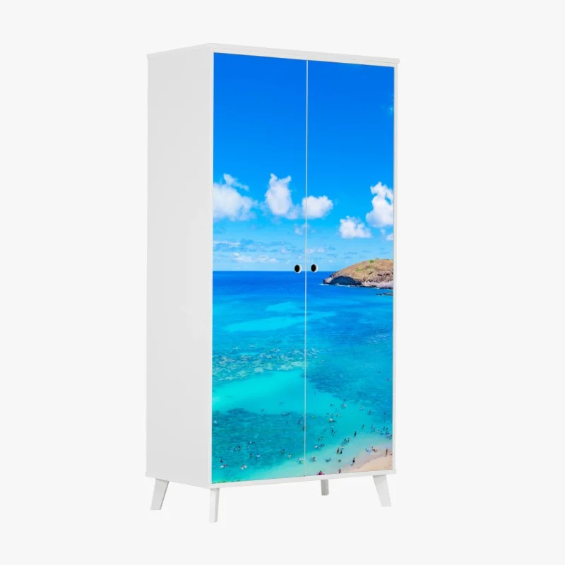 Adesivo per armadio oasi marina turchese