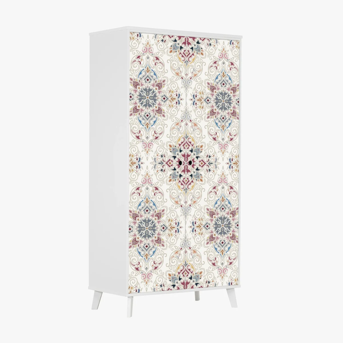 Adesivo per armadio motivo damascato elegante in tonalità pastello • Wallissimo® Adesivo per armadio motivo damascato elegante in tonalità pastello • Wallissimo®