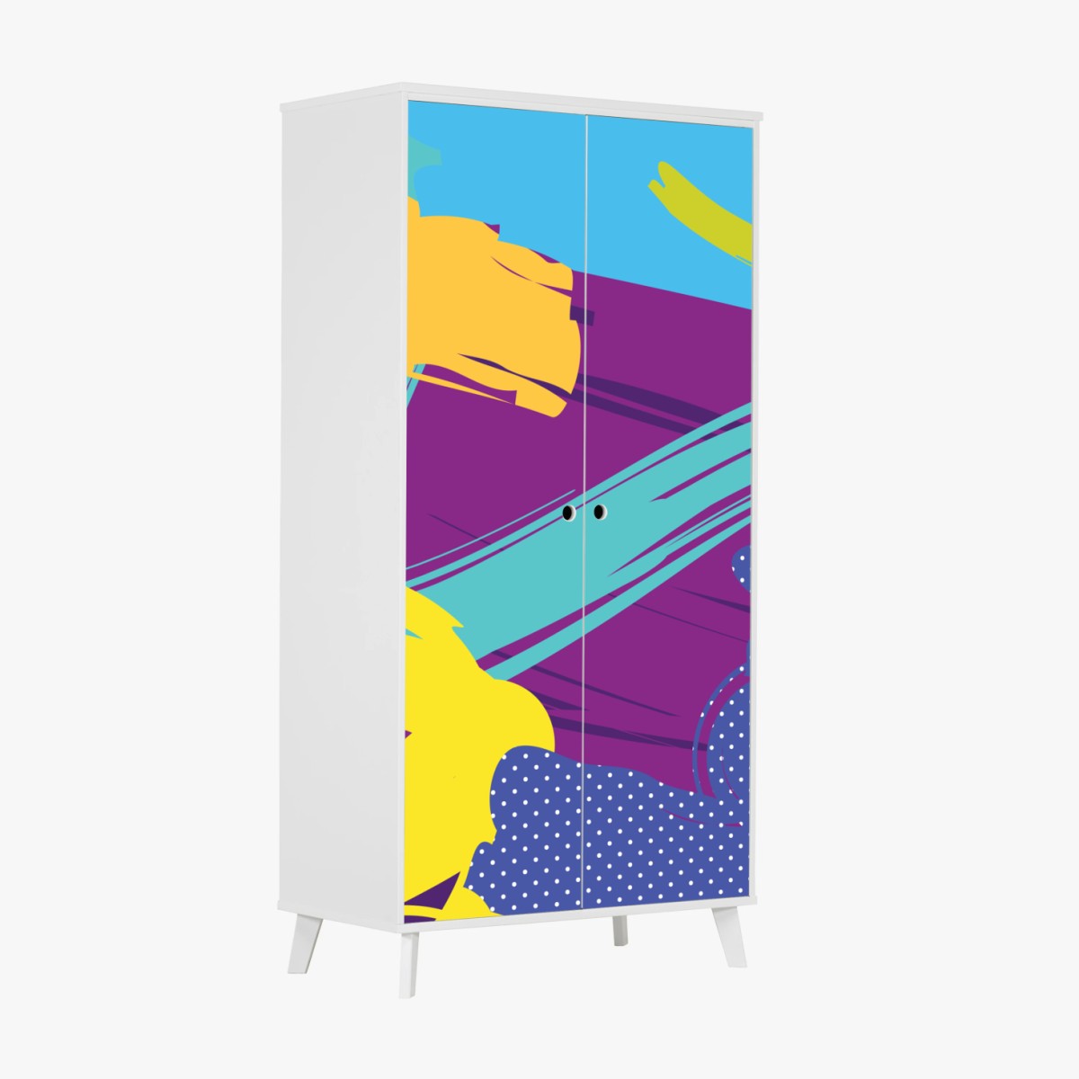 Adesivo per armadio esplosione di colori pop astratta • Wallissimo®