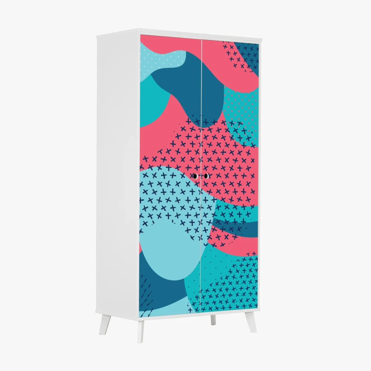 Adesivo per armadio motivo astratto colorato in stile pop • Wallissimo® Adesivo per armadio motivo astratto colorato in stile pop • Wallissimo®