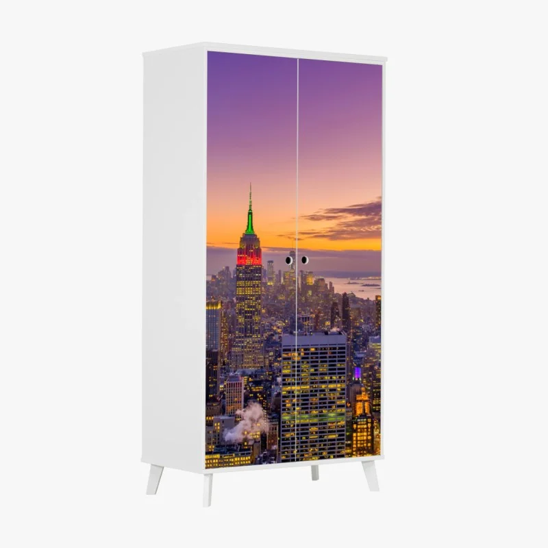 Adesivo per armadio panorama urbano di New York al tramonto