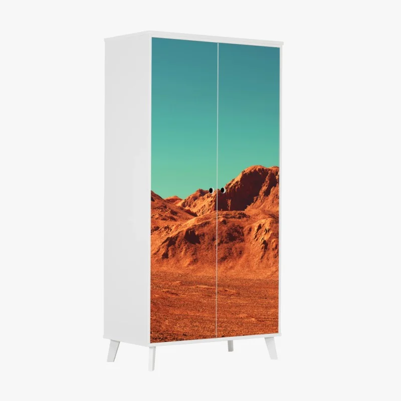 Adesivo per armadio orizzonti marziani: panorama del paesaggio alieno